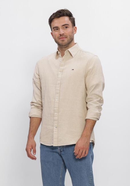 Beige TOMMY JEANS Casual-Oberhemd TJM REG LINEN BLEND SHIRT EXT - large