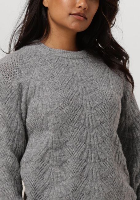 Graue OBJECT Pullover OBJFLORA RE L/S KNIT PULLOVER - large