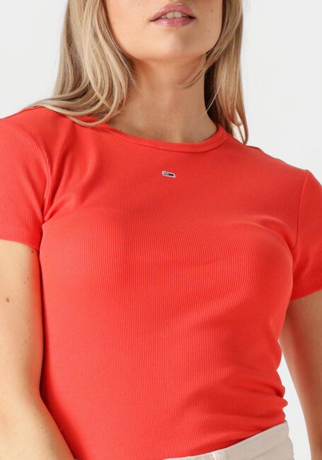 Rote TOMMY JEANS T-shirt TJW SLIM ESSENTIAL RIB SS EXT - large