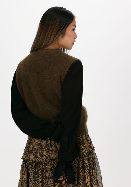 Braune SECOND FEMALE Strickjacke BROOKY KNIT BOXY SPENCER - large