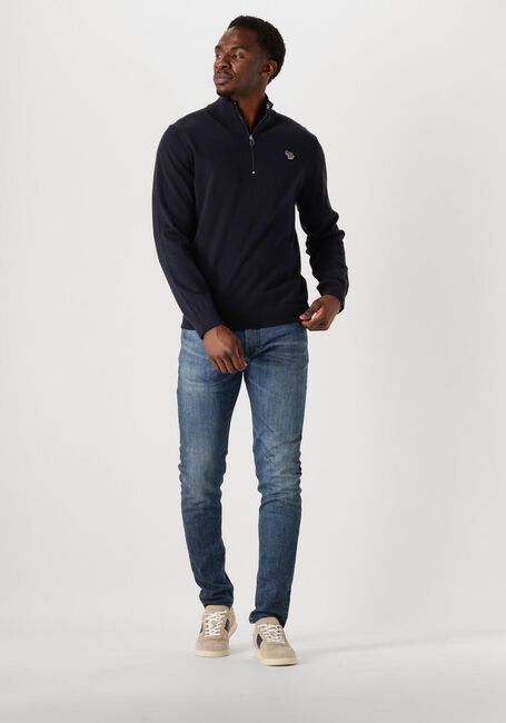 Blaue PS PAUL SMITH Pullover MENS SWEATER ZIP NECK ZEB BAD - large