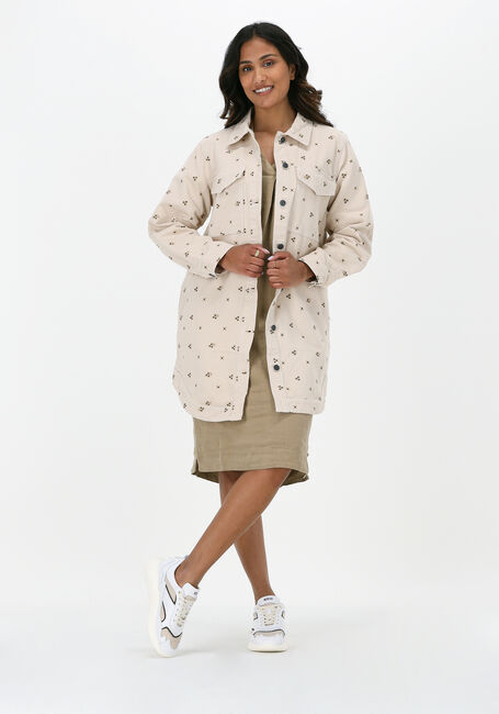 Beige OBJECT Jeansjacke JAYLA TWILL LONG SHIRT - large