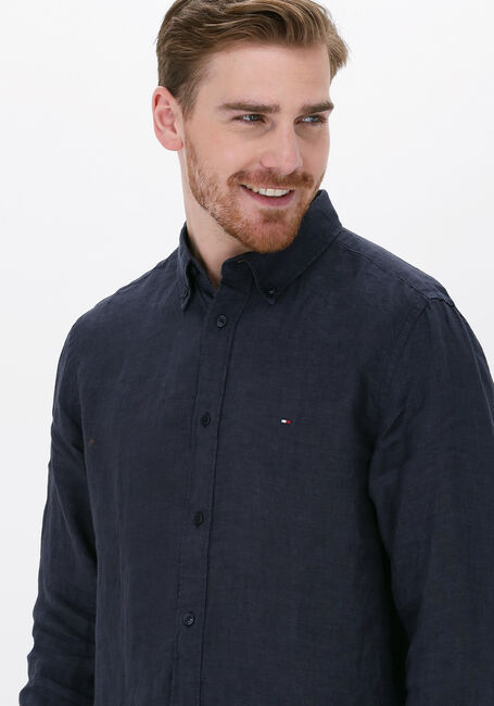 Dunkelblau TOMMY HILFIGER Casual-Oberhemd PIGMENT DYED LINEN RF SHIRT - large