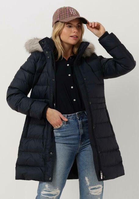 Dunkelblau TOMMY HILFIGER Wattierte Jack TYRA DOWN COAT WITH FUR - large