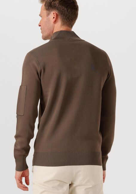 Braune GENTI Pullover TURTLE 3 BUTTON LS - large