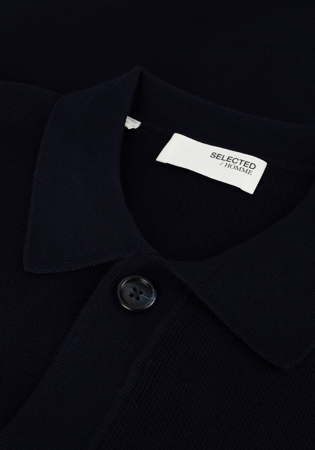 Dunkelblau SELECTED MEN Strickjacke SLHMATTIS LS KNIT POLO CARDIGAN - large