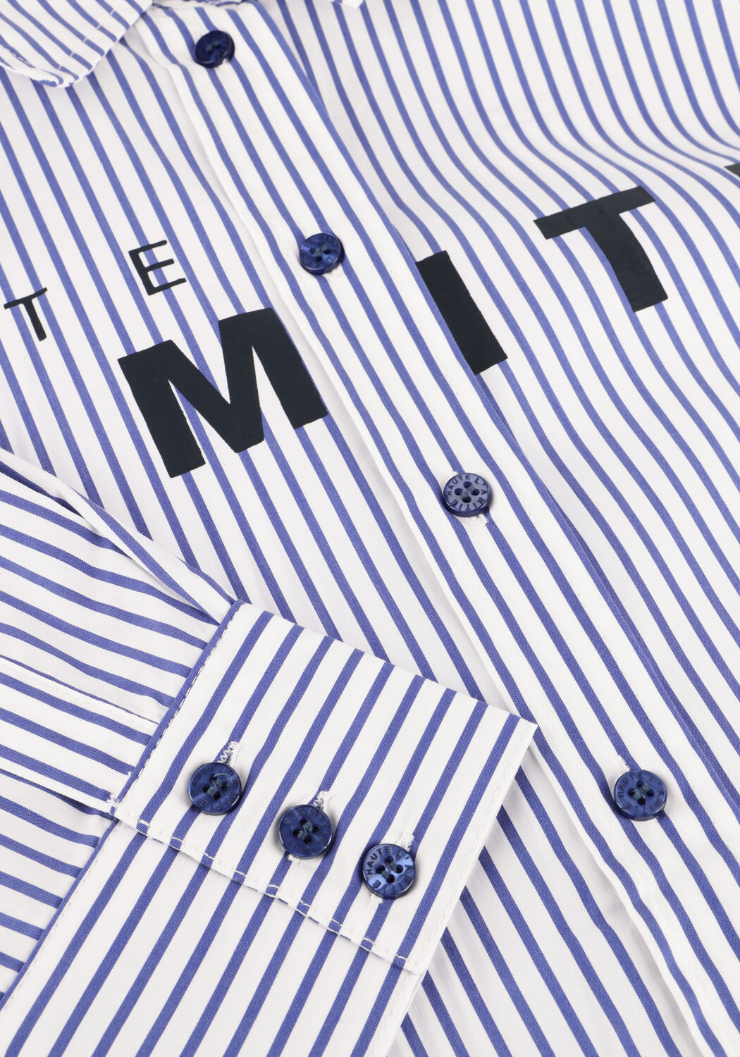 Blaue HAUTE L'AMITI&Eacute; Blusen STRIPE CHEST LOGO SHIRT - large