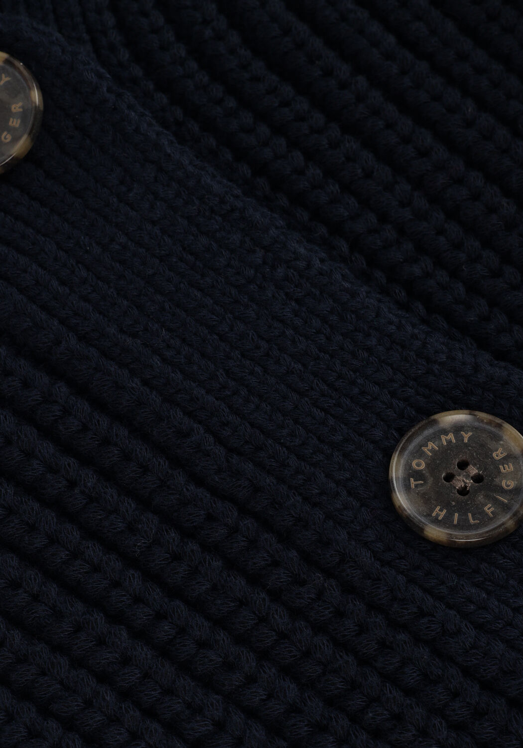 Dunkelblau TOMMY HILFIGER Strickjacke ORG COTTON BUTTON V-NK CARDIGAN - large
