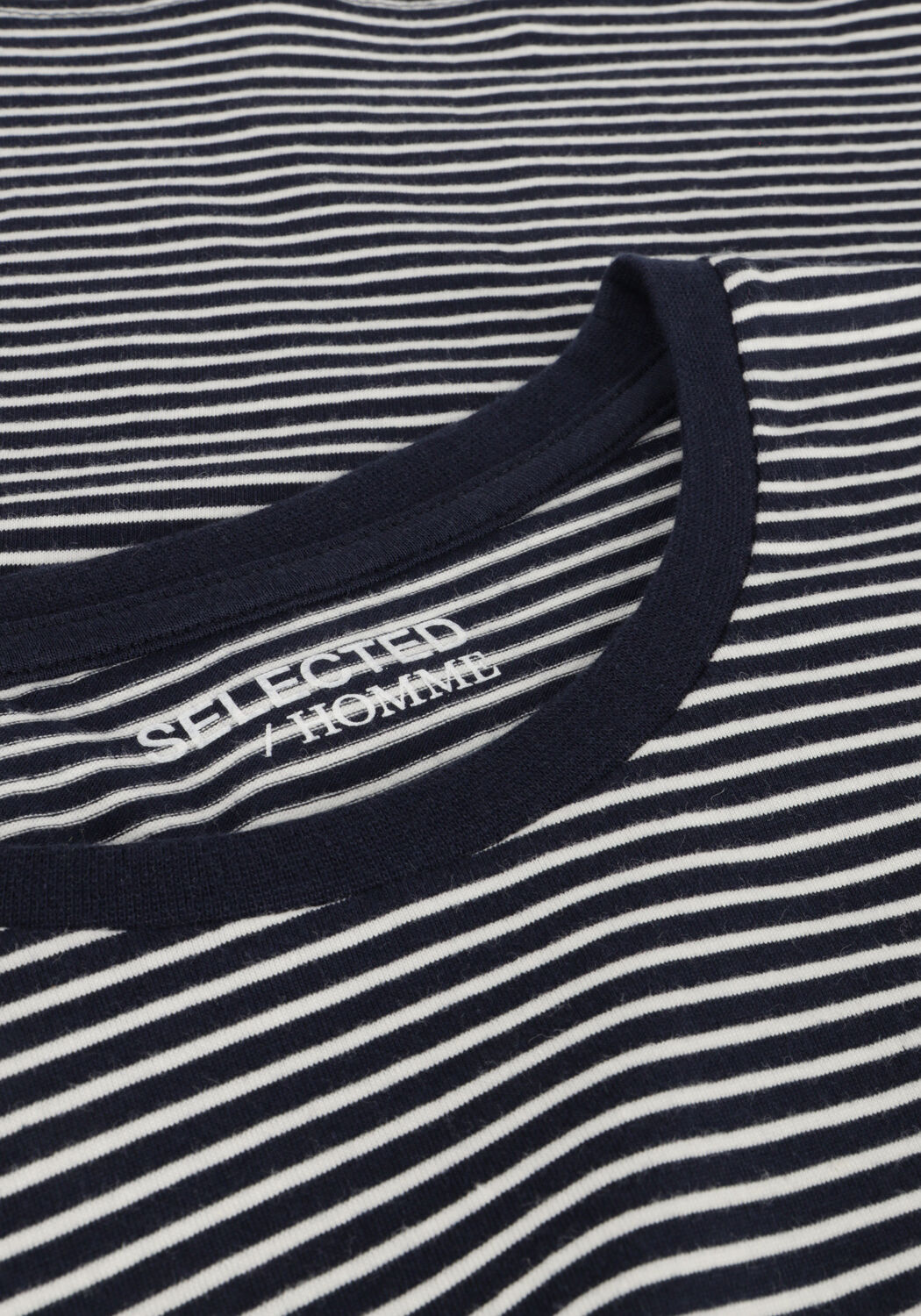 Blaue SELECTED MEN T-shirt SLHASPEN STRIPE SS O-NECK TEE NOOS - large