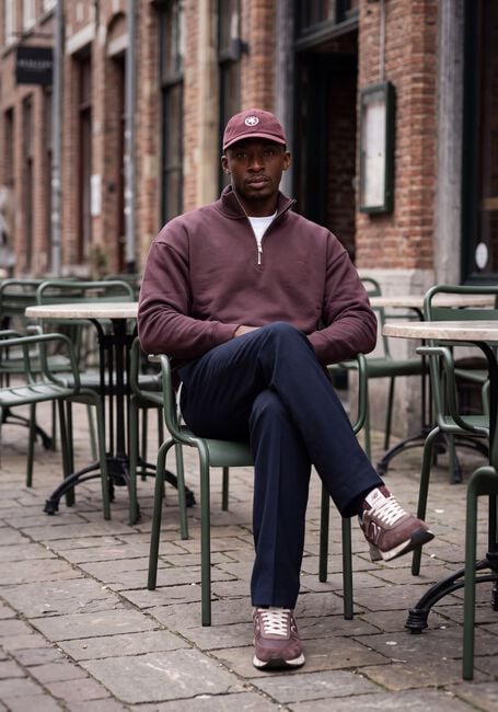 Bordeaux GENTI Sweatshirt HALF ZIP SWEAT - large