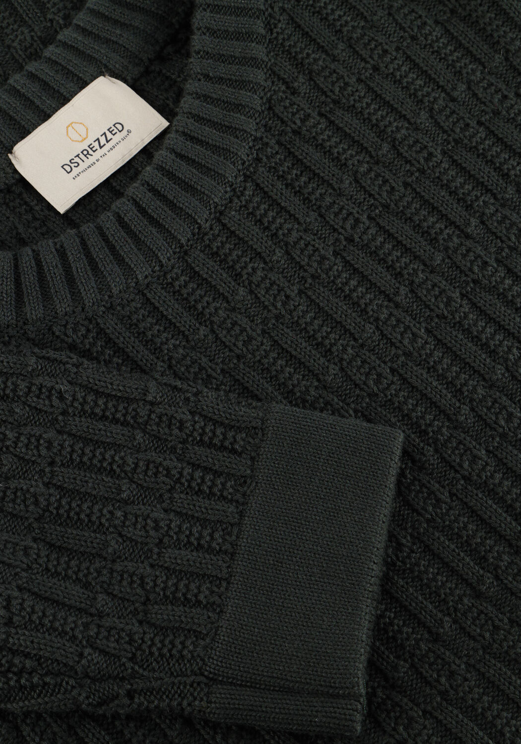 Dunkelgr&uuml;n DSTREZZED Pullover NOVEL CREWNECK - large