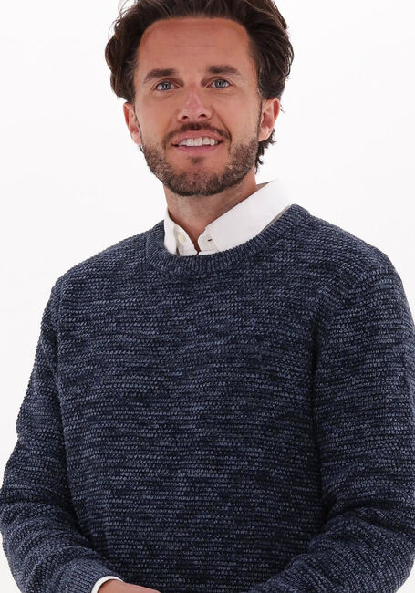 Blaue SELECTED HOMME Pullover VINCE LS KNIT BUBBLE CREW NECK NAW - large