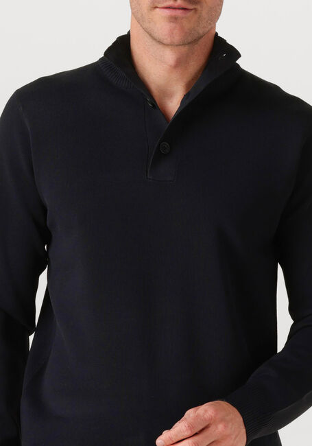 Schwarze GENTI Pullover TURTLE 3 BUTTON LS - large