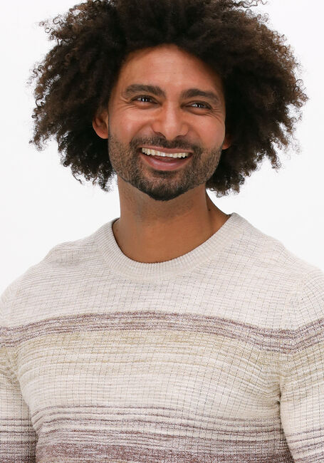 Sand CAST IRON Pullover R-NECK COTTON SLUB STRIPE - large