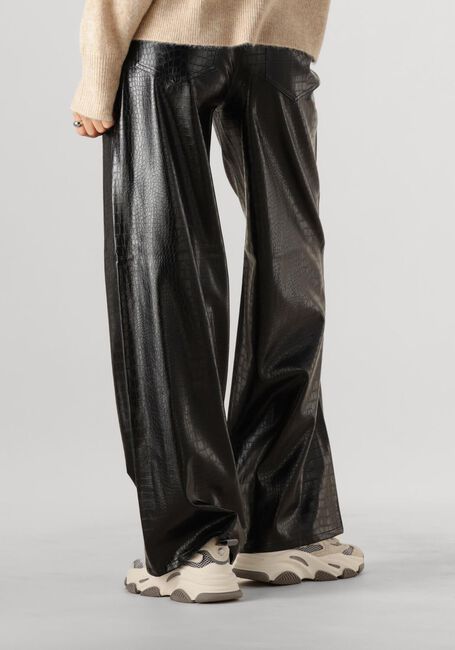 Schwarze CATWALK JUNKIE Weite Hose LOOSE FIT TEXTURED VEGAN LEATHER TROUSERS - large