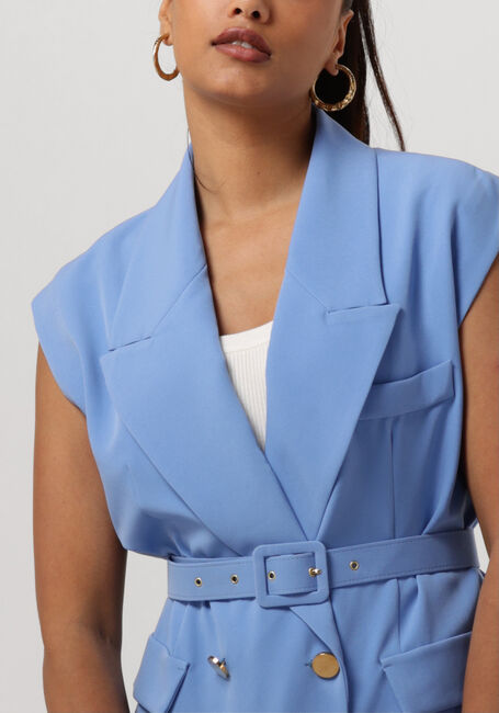 Blaue ACCESS Gilet DOUBLE-BREASTED WAISTCOAT WITH BELT - large