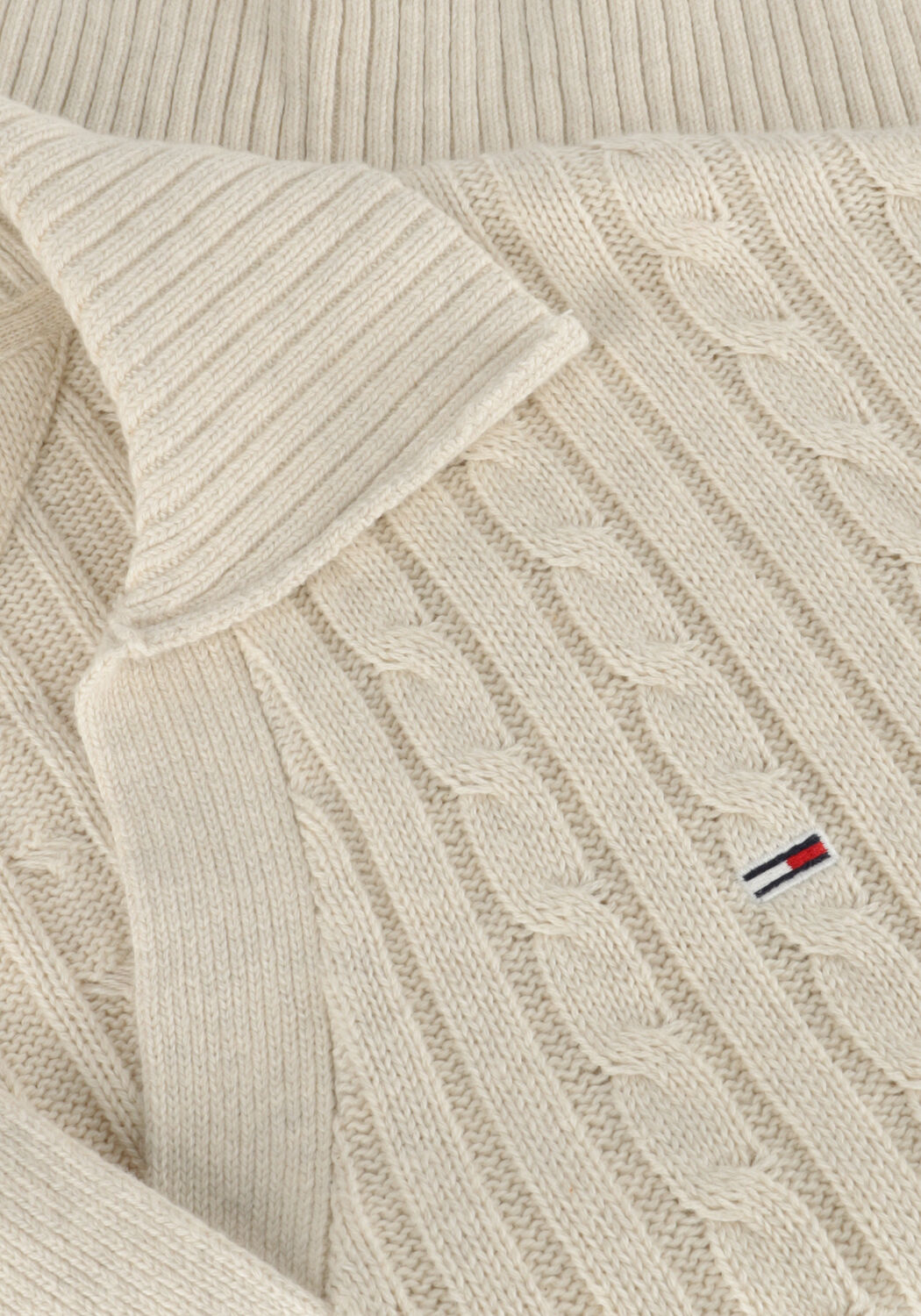 Beige TOMMY JEANS Pullover TJW CABLE RUGBY SWEATER - large