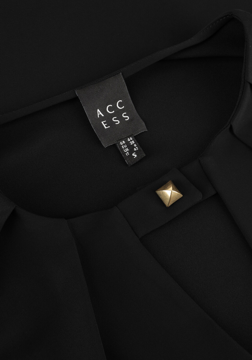 Schwarze ACCESS Blusen BLOUSE WITH FRONT V OPENING - large