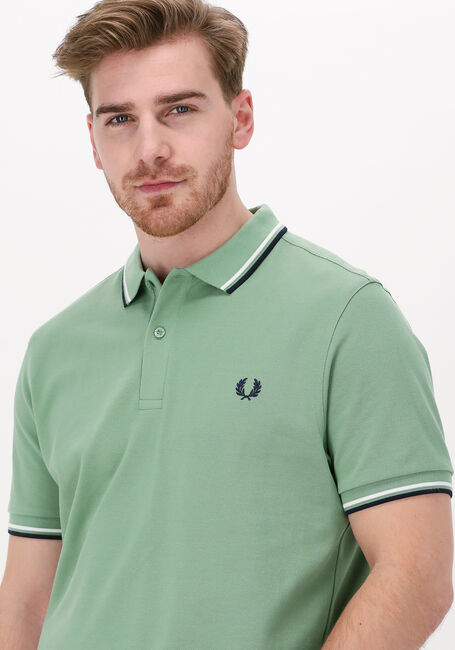 Gr&uuml;ne FRED PERRY Polo-Shirt TWIN TIPPED FRED PERRY SHIRT - large