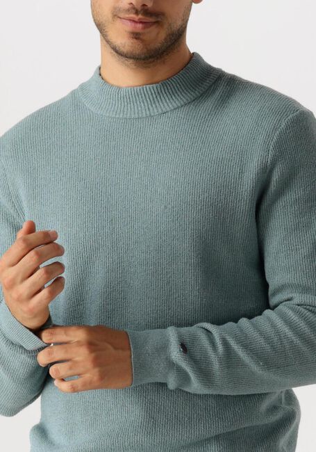 Blaue CAST IRON Pullover MOCK NECK FINE BOUCLE - large