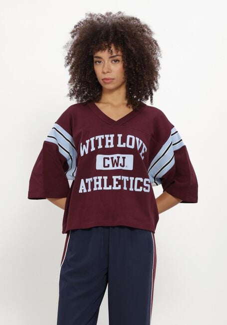 Bordeaux CATWALK JUNKIE Top SPORTY GRAPHIC SHORT SLEEVE SWEATER - large