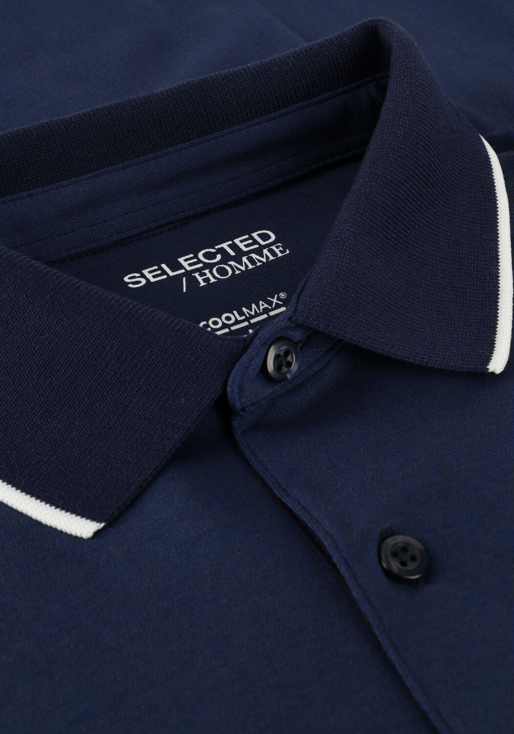 Dunkelblau SELECTED MEN Polo-Shirt SLHLEROY COOLMAX SS POLO B - large