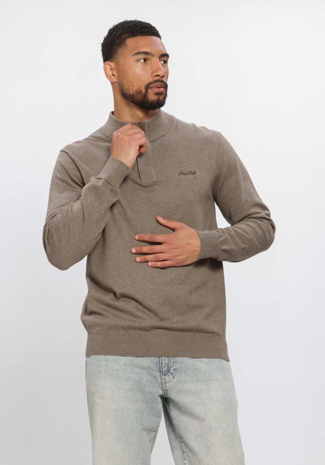 Taupe PURE PATH Pullover LIGHT WEIGHT HIDDEN HALF-ZIP - large