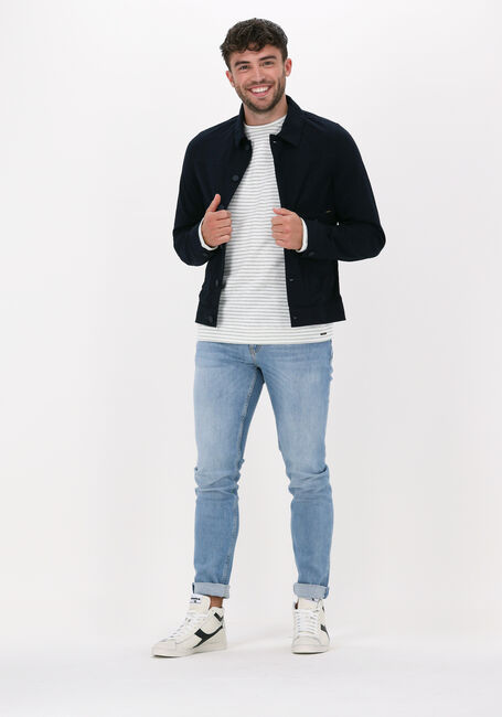 Weiße DSTREZZED Sweatshirt BOATNECK L/S FANCY TERRY STRIPE - large