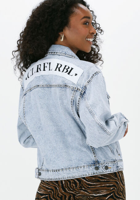 Blaue COLOURFUL REBEL Jeansjacke MOLLIE LE REBELLE STUDS DENIM JACKET - large