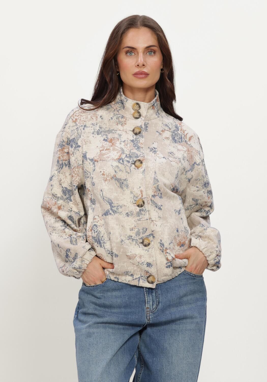 Nicht-gerade weiss STUDIO ANNELOES Blusen Nouri jacquard jacket - large