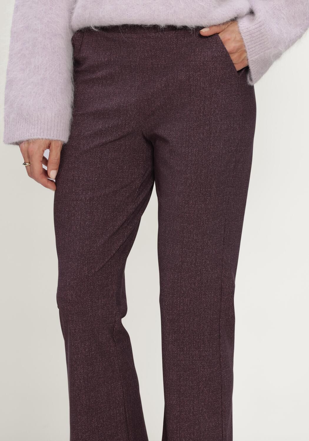 Bordeaux STUDIO ANNELOES Schlaghose Flair herringbone trousers - large