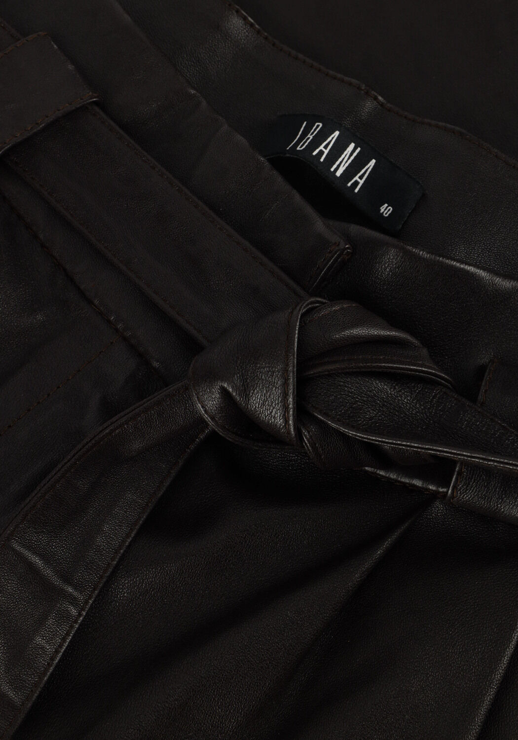 Schwarze IBANA Hose PAULA STRETCH LEATHER - large