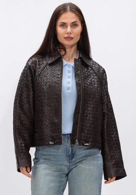 Braune SECOND FEMALE Jack VERMONT LEATHER JACKET - large