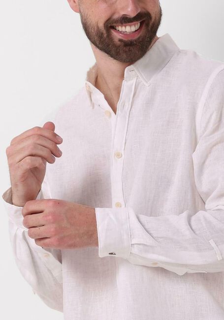 Weiße SCOTCH & SODA Casual-Oberhemd LINEN SHIRT WITH ROLL-UP - large
