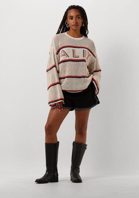 Weiße ALIX THE LABEL Pullover & Cardigans LADIES KNITTED AJOUR ALIX PULLOVER - large