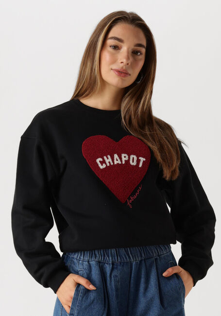 Schwarze FABIENNE CHAPOT Sweatshirt TERRY SPORT HEART SWEATER - large