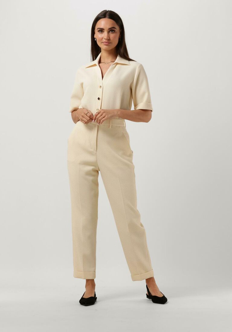 creme vanilia jumpsuit wafel shortsleeve