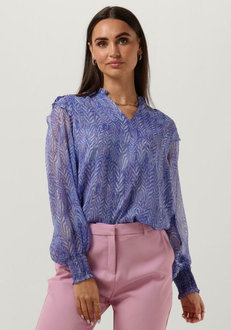 Blaue NEO NOIR Blusen FILJA SWIRL MIX BLOUSE - large