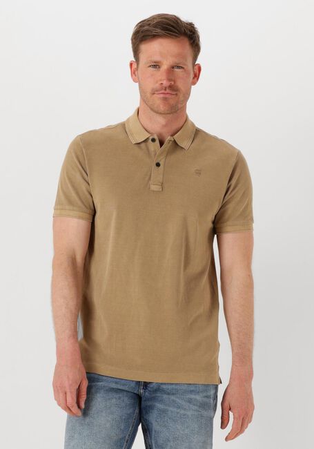 Beige G-STAR RAW Polo-Shirt DUNDA OVERDYED SLIM POLO S\S - large