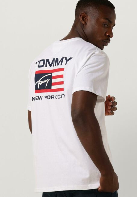 Weiße TOMMY JEANS T-shirt CLSC ATHLETIC FLAG TEE - large