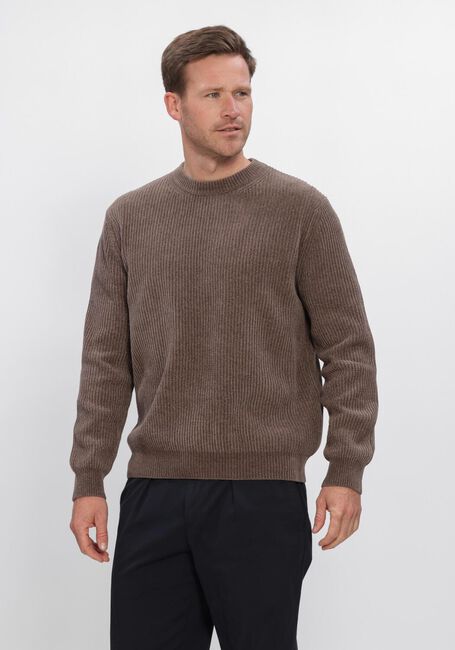 Braune PROFUOMO Pullover CHENILLE RIB - large
