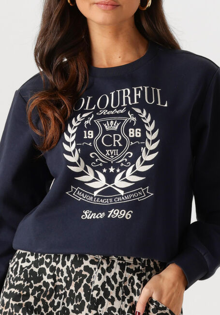 Schwarze COLOURFUL REBEL Sweatshirt COLLEGE 1986 EMBRO RELAXED SWEAT - large