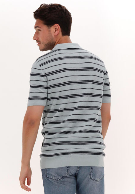 Hellblau KULTIVATE Polo-Shirt PL KONOS STRIPES - large