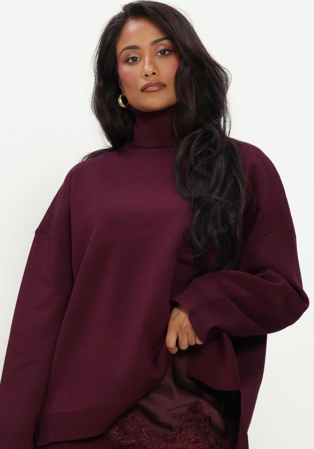 Bordeaux OMODA ATELIER Pullover OM-DANA X QUINTY - large
