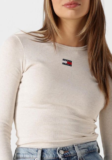 Beige TOMMY JEANS Tops & T-shirts TJW SLIM LS BADGE TEE EXT - large