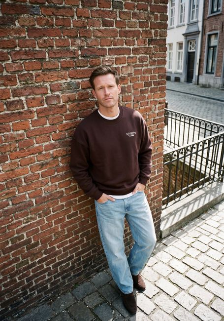 Braune RESTER&Ouml;DS Sweatshirt RTDRAKE CHESTPRINT CREW - large