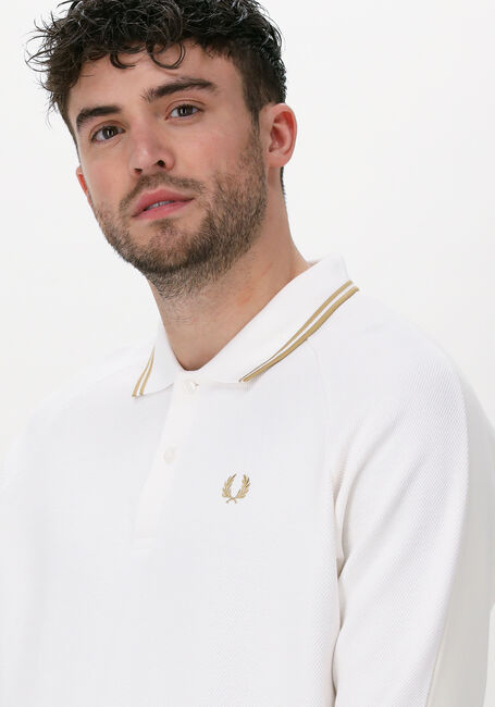 Weiße FRED PERRY Sweatshirt SWEATSHIRT PANEL POLO SHIRT - large