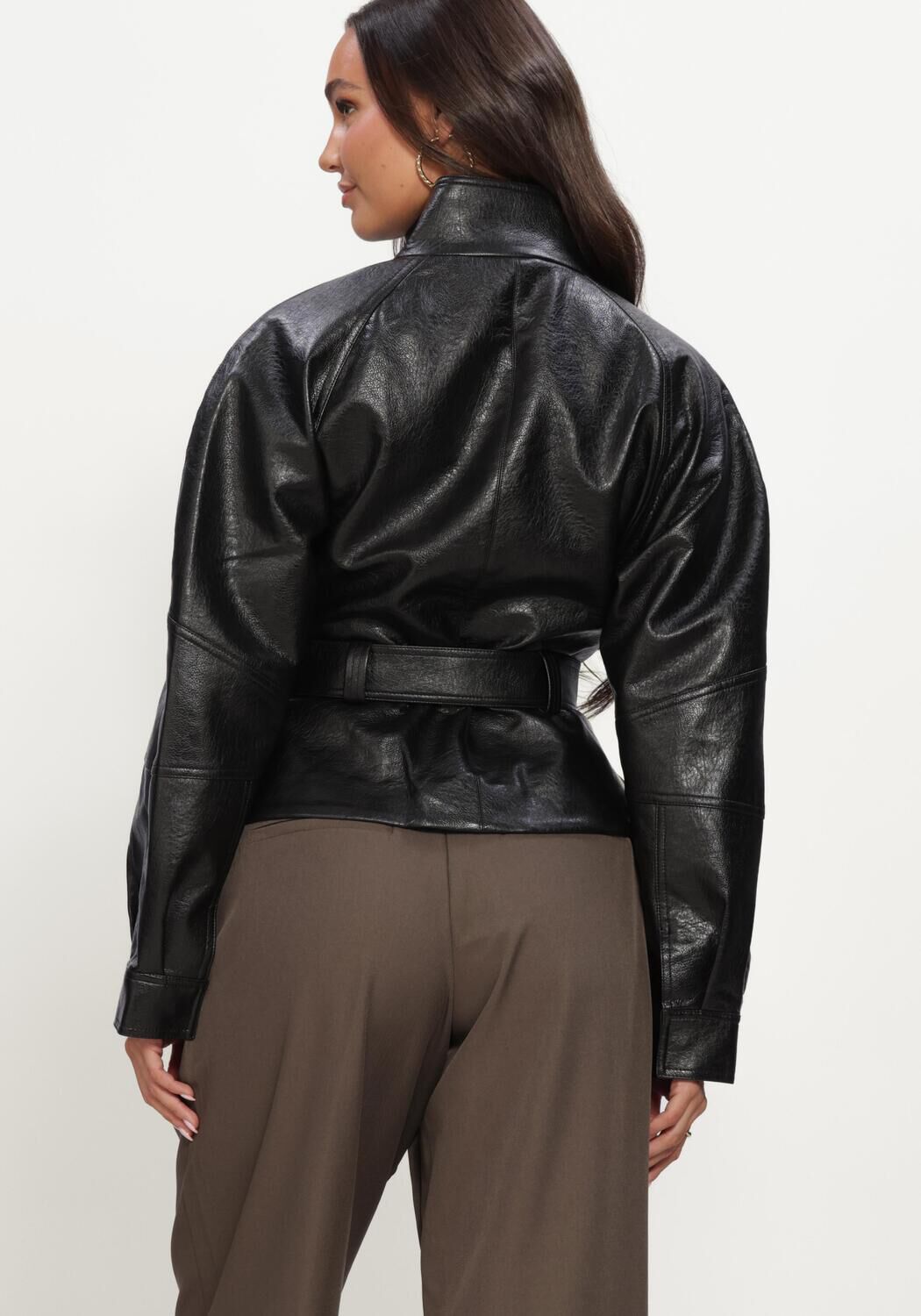 Schwarze NEO NOIR Lederjack JACLYN FAUX LEATHER JACKET - large