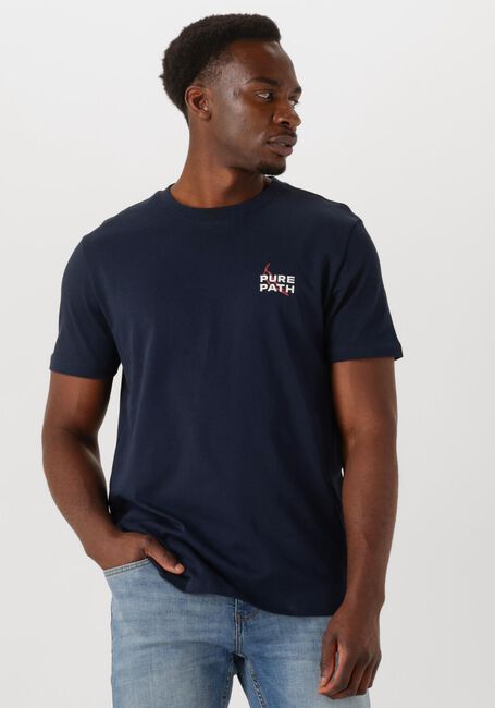 Dunkelblau PURE PATH T-shirt REGULAR FIT CREWNECK SS T-SHIRTS - large
