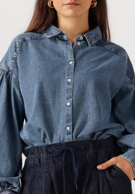 Blaue BY-BAR Blusen SARAH SHORT DENIM BLOUSE - large